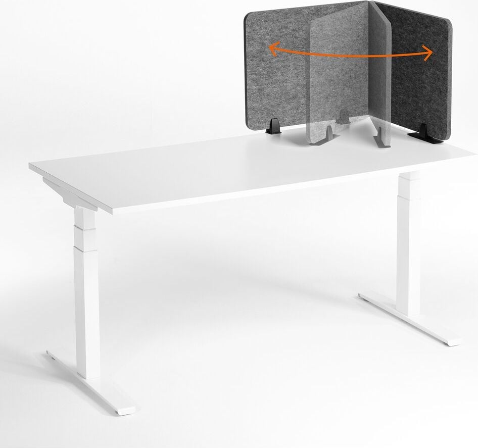 Tischtrennwand Durable EFFECT 120 313458 50x120cm, Klemmhalterung/Standfüße, schallabsorbierend, rahmenlos, doppelseitig nutzbar, faltbar, recyceltes PET-Filz, anthrazit