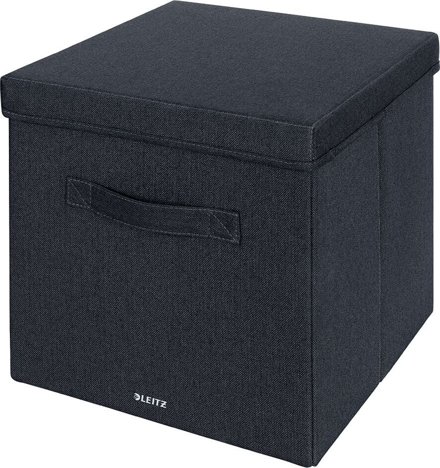 Aufbewahrungsboxen Leitz 61450089, 8 Liter, mit Deckel, 330x380x325mm (BxHxT),
Stoffbezug, samtgrau, Inhalt 2 Stück