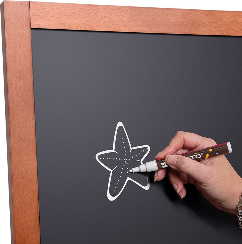 Kundenstopper Showdown Displays Kreidetafel Flip, 62x114 cm, doppelseitig, Kreidetafel, Holz, schwarz
