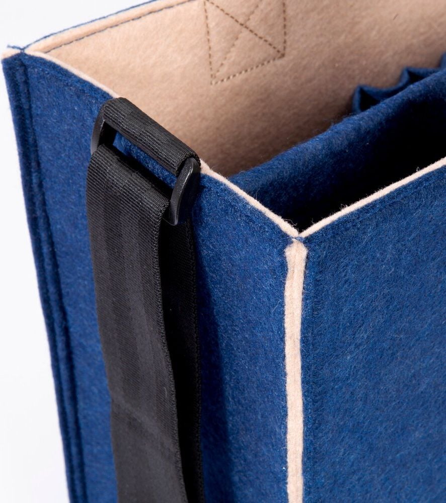 Aufbewahrungstasche Sigel Desk Sharing Bag Bicolor M BA420, für Laptops bis 15,4 Zoll, 100% recycelter LET-Filz, 2 Fächer, 5 separate Einsteckfächer, dunkelblau/beige