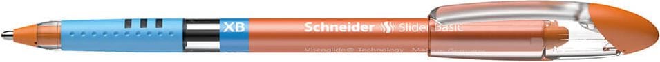 Kugelschreiber Schneider Slider Basic XB 1512, Einweg, Strichbreite XB ca. 0,7mm, Kappe, Schaftfarbe = Schreibfarbe, orange