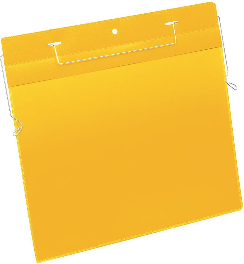 Gitterboxtaschen Durable Drahtbügeltasche 1754, 297x210mm (A4 quer), Drahtbügel, farbig, Pack 50 Stück, gelb