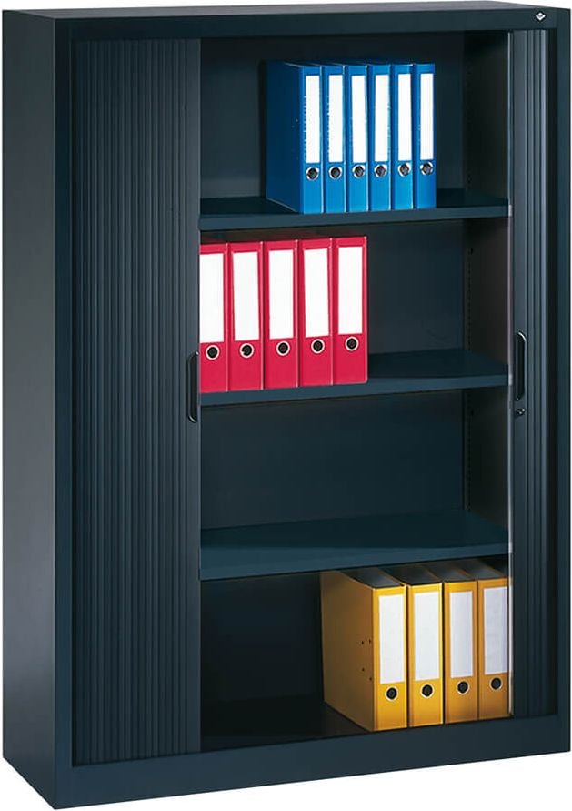 Aktenschrank CP Omnispace 3213-00, 120x166x42cm (BxHxT), 2 Querrollläden,
3 Fachböden, 4 Ordnerhöhen, anthrazit