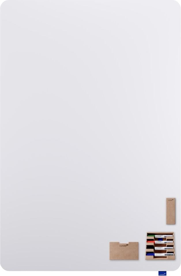 Whiteboard Legamaster ESSENCE 7-107083, 150x100cm, emailliert, trocken abwischbar, rahmenlos, abgerundete Ecken, Wandaufhängung, inkl. Zubehör, FSC, EU Ecolabel