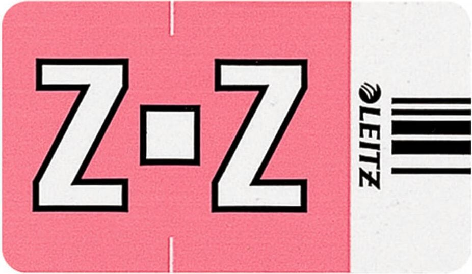 Buchstabensignale Leitz Orgacolor 6635-10, Z, rosa, auf Rolle, Pack 250 Stück