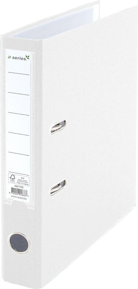 Ordner A4 a-series, 50mm, PP, A4, 5cm Rücken, PP-Folie, weiß