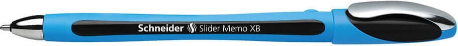 Kugelschreiber Schneider Slider Memo XB 1502, Einweg, Strichbreite XB ca. 0,7mm, Kappe mit Clip, schwarz