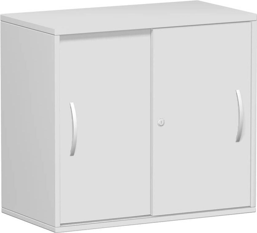 Anstellschrank Geramöbel Flex S-381501, 80x72x42,5cm (BxHxT), 2 Schiebetüren, 1
Fachboden, 2 Ordnerhöhen, Bogengriff,
abschließbar, buche