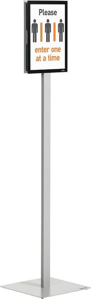 Infoständer Durable INFO STAND BASIC A4 501257, für DIN A4 hoch+quer, 2 Magnetrahmen, Standprofil, beschwerte Bodenplatte, anthrazit