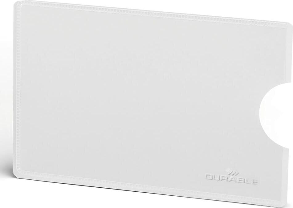 RFID-Schutzhüllen Durable RFID SECURE 890319, 54x86mm, für 1 Karte, RFID-Schutz,
transparente Vorderseite, metallic silber
Rückseite, Beutel 3 Stück