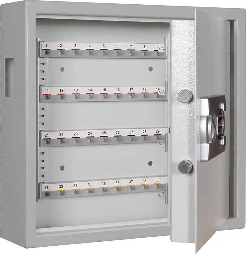 Schlüsselschrank Format SLE 80 001353-00000, für 80 Schlüssel, Einwurfschlitz, Elektronikschloss, Stahlblech, hellgrau, hellgrau