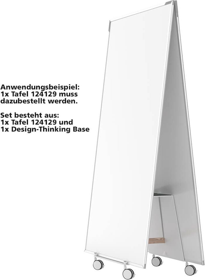 Whiteboard Magnetoplan Design-Thinking Whiteboard-Kit, 90x178cm, lackiert, trocken abwischbar,
freistehend/Wandanlehnung, inkl. Base