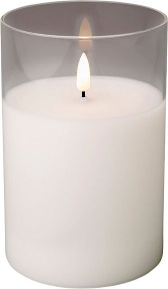 LED-Kerze LUMINEO, 10x15cm (DxH), im Glas, Wachs/Glas, mit
Timerfunktion, warmweiß, weiß