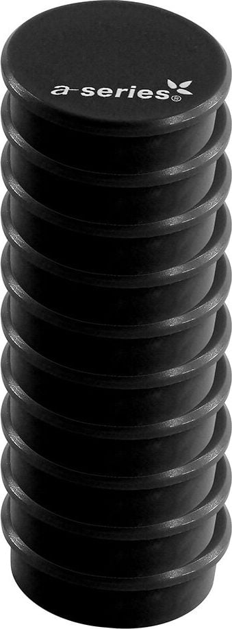 Magnete a-series AS1687, 38mm Durchmesser, 1500g Tragfähigkeit, Pack 10 Stück, schwarz
