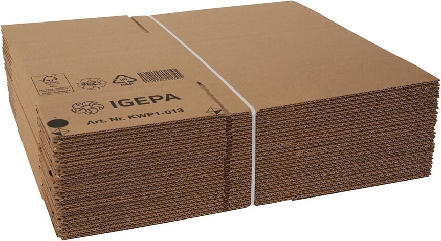 Versandkarton FEFCO 0201 KWP1-013, 310x215x230mm (LxBxH), braun, ein
Höhenriller, Pack 25 Stück