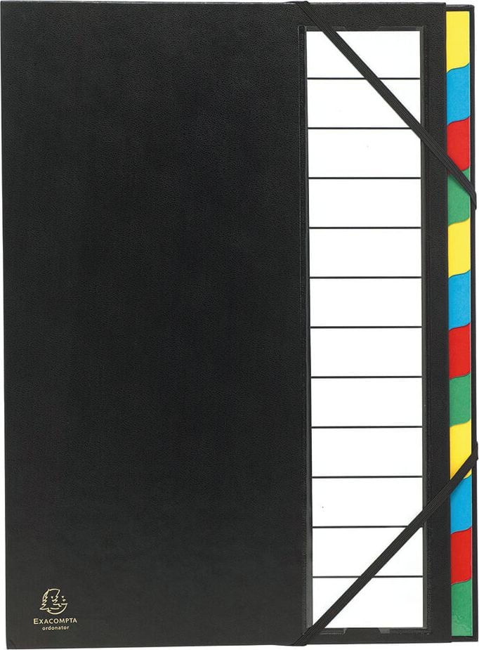 Ordnungsmappen Exacompta Ordonator, A4, 12 Fächer, Karton 225g/m², schwarz