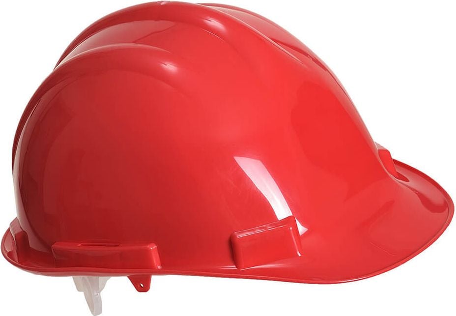 Schutzhelme Portwest PW50, langer Schirm, stufenlose Weitenregulierung
(52-62cm), rot