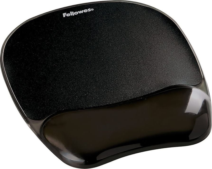 Mauspad Fellowes Crystal Gel 9112101/9114120, 20x23cm, inkl. Handgelenkauflage, schwarz