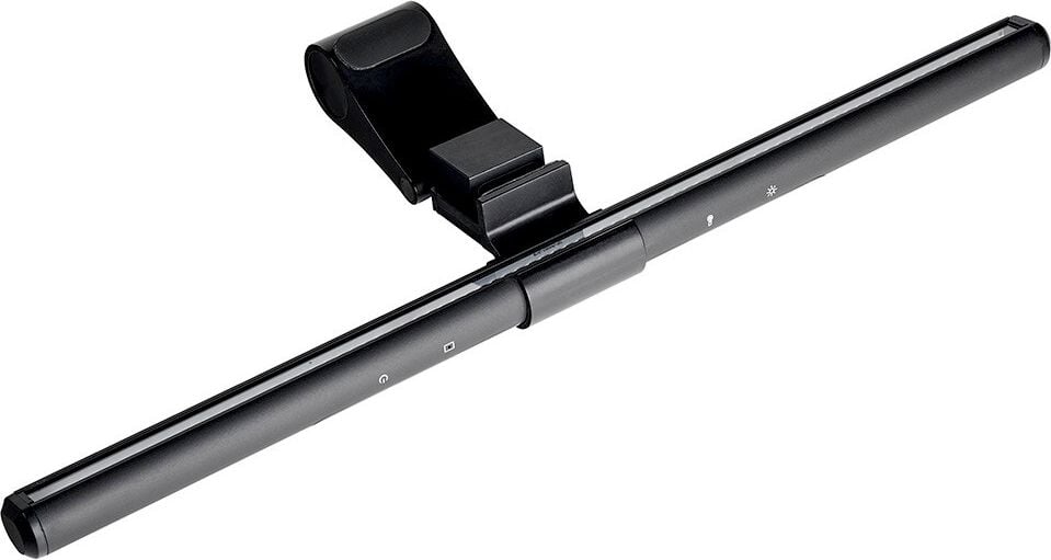 LED-Bildschirmleuchten Alco 9096-11, 5 W LED (warmweiß-tageslichtweiß), 275lm, stufenlos dimmbar, 4 Farbtemperaturen, Lichtsensor, Klemme, schwarz, schwarz