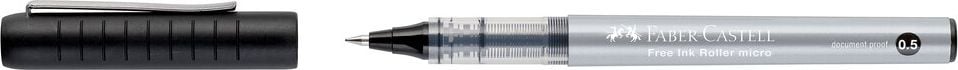 Tintenroller Faber-Castell Free Ink Roller Micro 3485, ca. 0,5mm, Kappe mit Clip, Spitzenfarbe=Schreibfarbe, schwarz