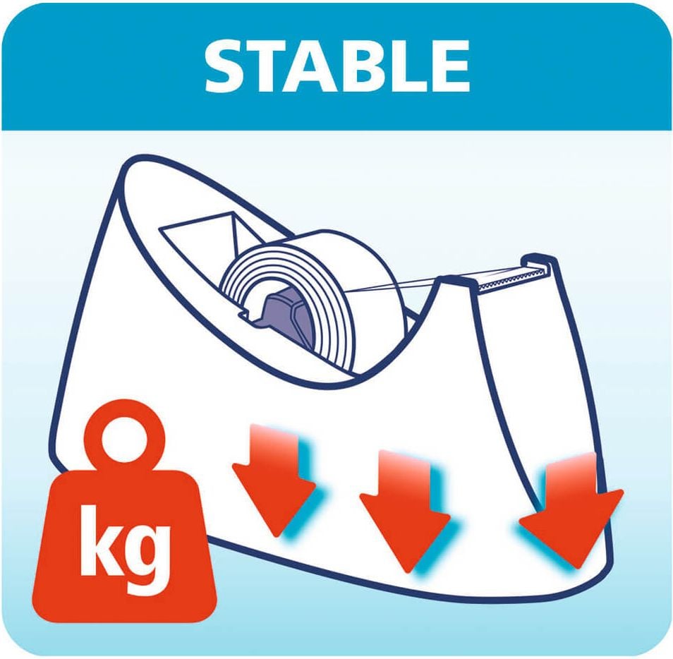 Klebefilmabroller Tesa Easy Cut Curve 53917-00000-00, Tischabroller, bis 19mm/33m, mit Rolle
19mm/10m, schwarz