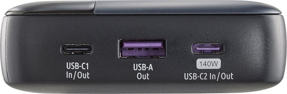 Powerbank Intenso HE25000 7350060, 25000 mAh, USB-C Ladekabel, 140 Watt,
grau/schwarz