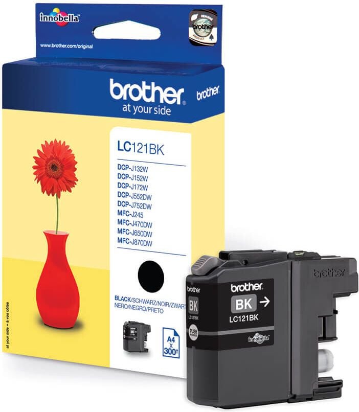 Brother Tintenpatrone LC-121BK, schwarz, 300 Seiten
