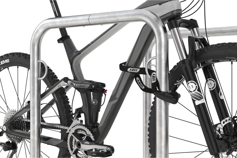 Fahrradständer WSM Anlehnsystem GALAXY 33, verzinkt, Freiaufst4ellung, 302cm lang, für 6 Fahrräder, Stahlösen für Fahrradschlösser