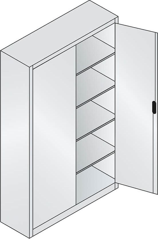 Aktenschrank CP C 2000 Acurado 9460-000, 120x195x40cm (BxHxT), 2 Flügeltüren,
4 Fachböden, 5 Ordnerhöhen, anthrazit