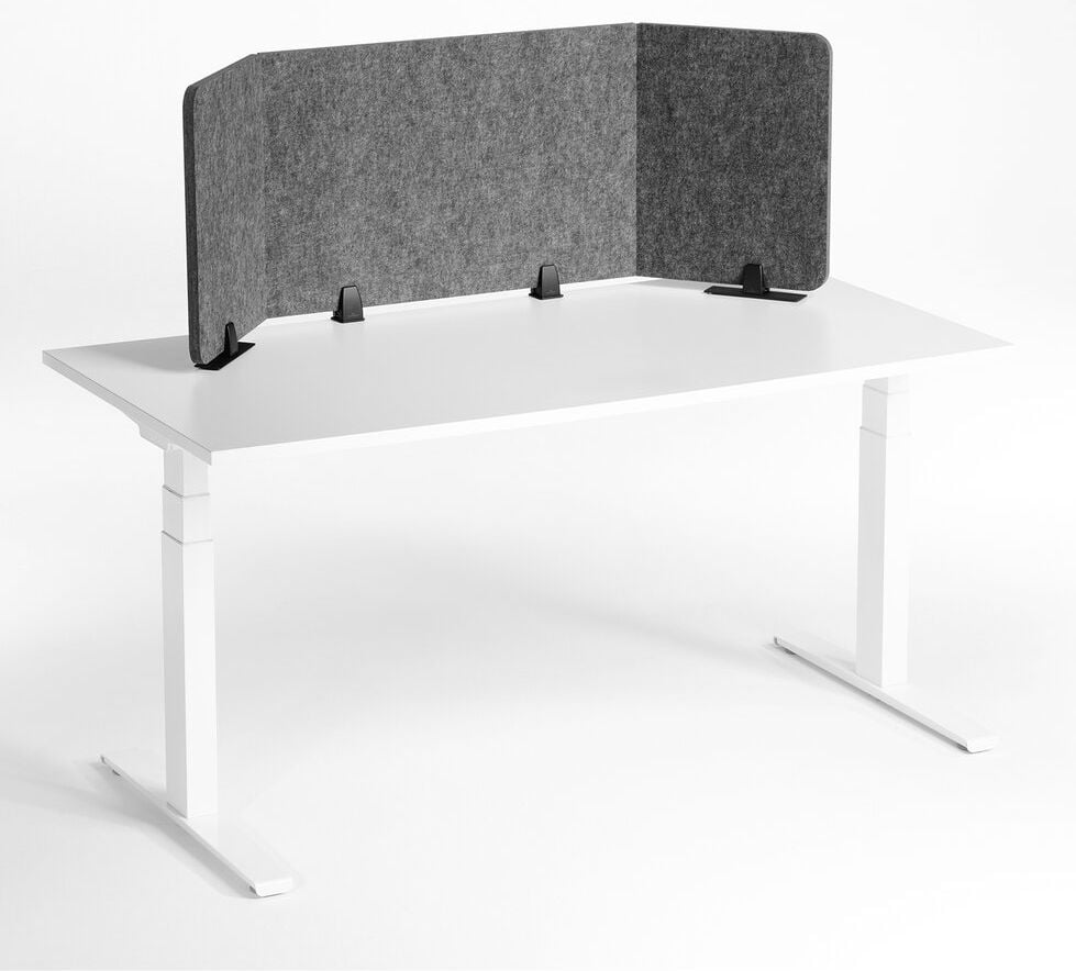 Tischtrennwand Durable EFFECT 160 313558 50x160cm, Klemmhalterung/Standfüße, schallabsorbierend, rahmenlos, doppelseitig nutzbar, faltbar, recyceltes PET-Filz, anthrazit