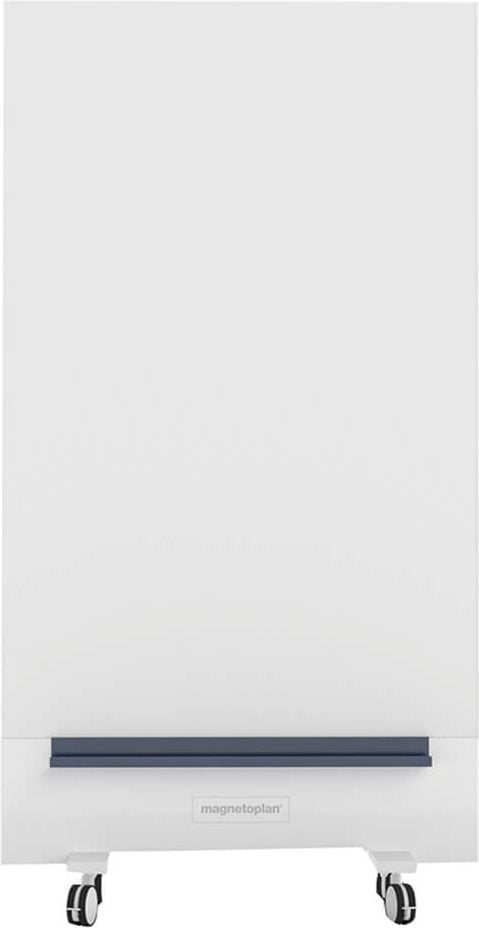 Whiteboard Magnetoplan Infinity Wall mobil 1141100, 98x153 cm, beidseitig emailliert, trocken
abwischbar, schmaler Designrahmen,
freistehend auf Rollen