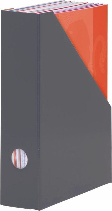Stehsammler Herlitz Color, A4 hoch, 70mm Rückenbreite, Wellpappe farbig glanzbeschichtet, schwarz