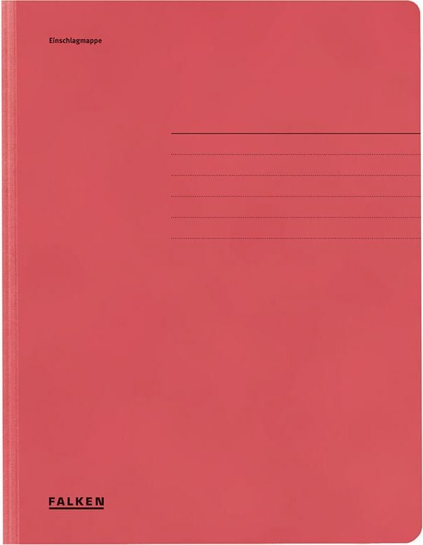 Jurismappen Falken Einschlagmappen, DIN A4, 3 Jurisklappen, Manilakarton (RC) 320 g/m², rot