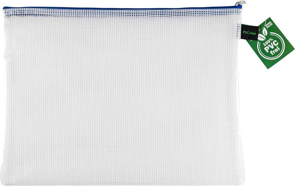 Kleinkrambeutel Foldersys A4 40602-40, Reißverschluss blau, EVA, transparent, Pack 10 Stück