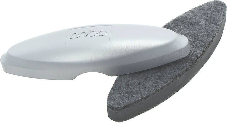 Tafelwischer Nobo Glassboard Eraser Silver 1904100, magnetisch, 4,2x20x5,8cm, silber