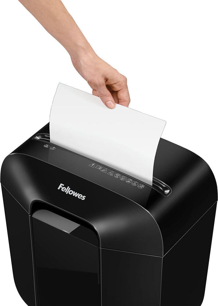 Aktenvernichter Fellowes Powershred LX25 4170501/100109815, 4x37mm Partikelschnitt, ca. 6 Blatt, 11,5 Liter Behälter, schwarz