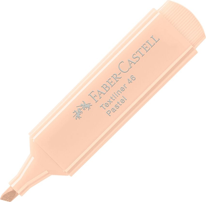 Textmarker Faber-Castell Textliner 46 Pastell 1546, ca. 1-5 mm, Keilspitze, pastell, 100%
recycelter Kunststoff, pfirsich