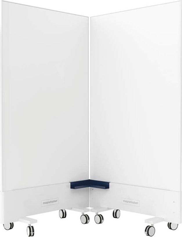Whiteboard Magnetoplan Infinity Wall mobil 1141100, 98x153 cm, beidseitig emailliert, trocken
abwischbar, schmaler Designrahmen,
freistehend auf Rollen