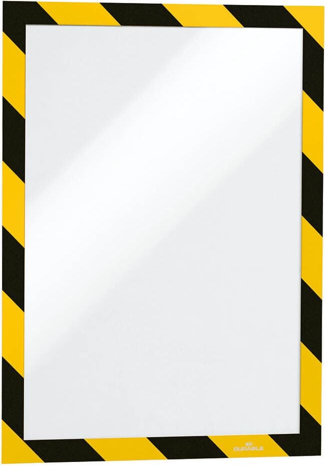 Inforahmen Durable DURAFRAME Security 4944, A4 hoch/quer, Rückseite selbstklebend, 2-farbig, Pack 2 Stück, gelb