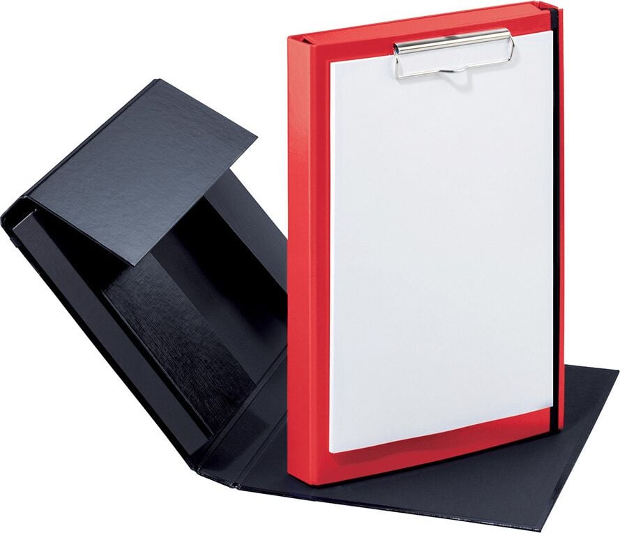 Klemmbretter Pagna Duobox 24011, A4, Innentasche, mit Klemme am Vorderdeckel,
Pappe laminiert, rot