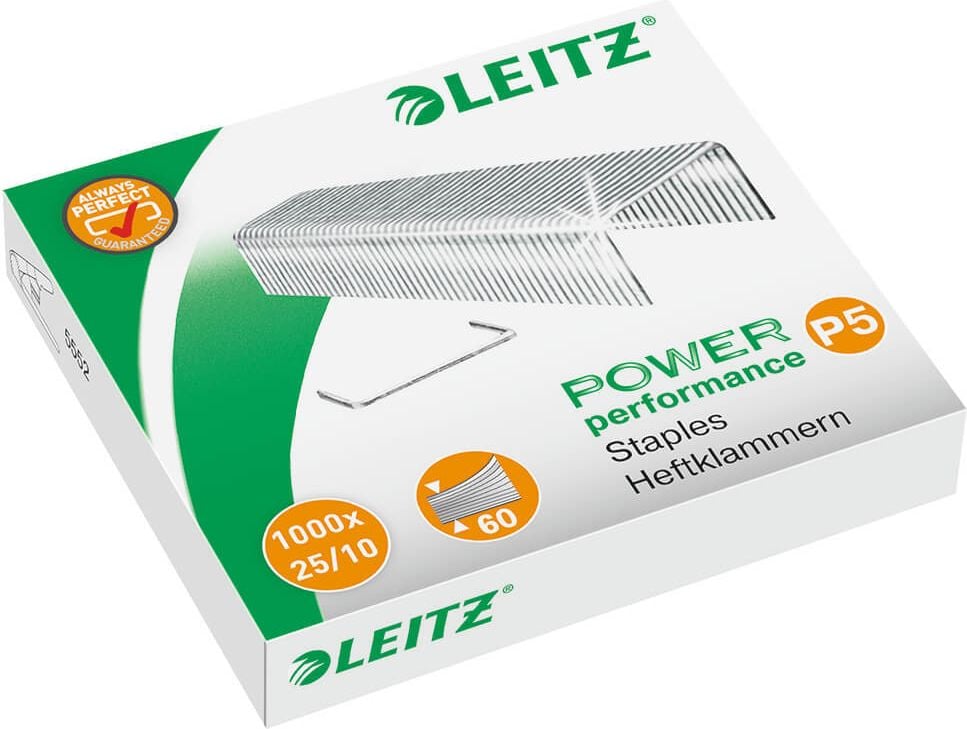 Heftklammern Leitz 25/10 5574, verzinkt, Pack 1.000 Stück