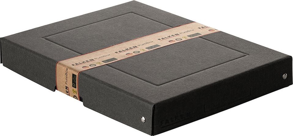 Aufbewahrungsboxen Falken PureBox 22001696, 3,07 Liter, für DIÄ A4, Außenmaße: 320x240x40mm (BxTxH), Deckel, schwarz, schwarz