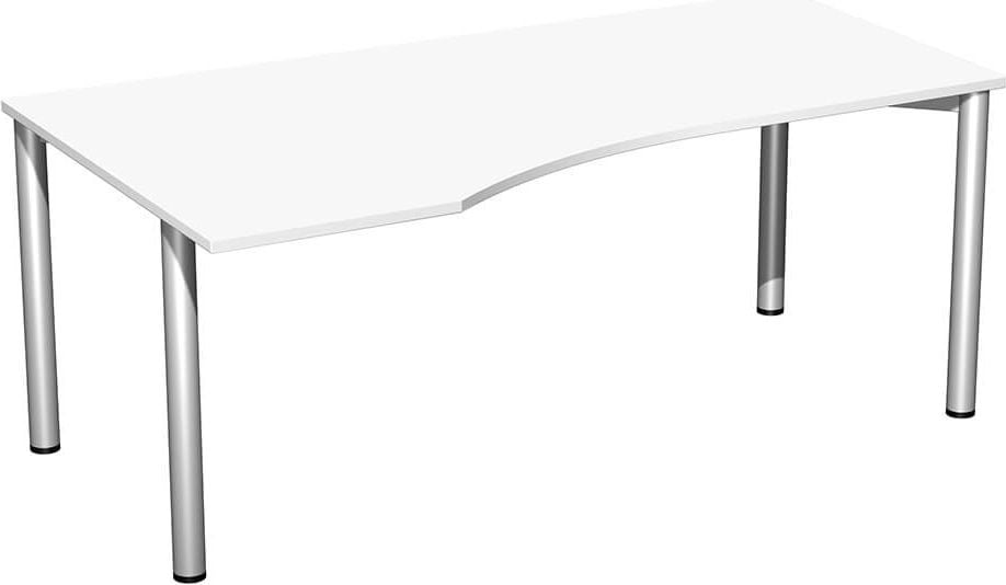 Schreibtisch Geramöbel 4 Fuß Flex S-550306, 180x72x100cm (BxHxT), Freiform links, 4-Fuß
silber, weiß