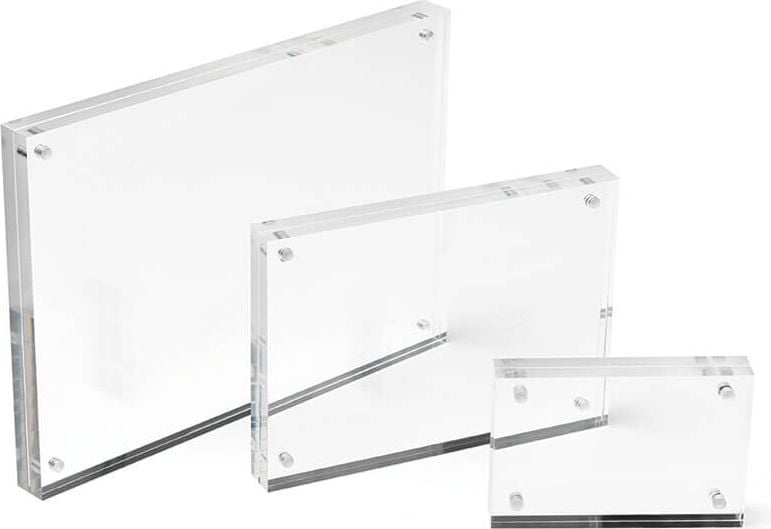 Tischaufsteller deflecto magnetischer Acrylblock MCHBC11, für Visitenkarten, 2-seitige Präsentation,
glasklar
