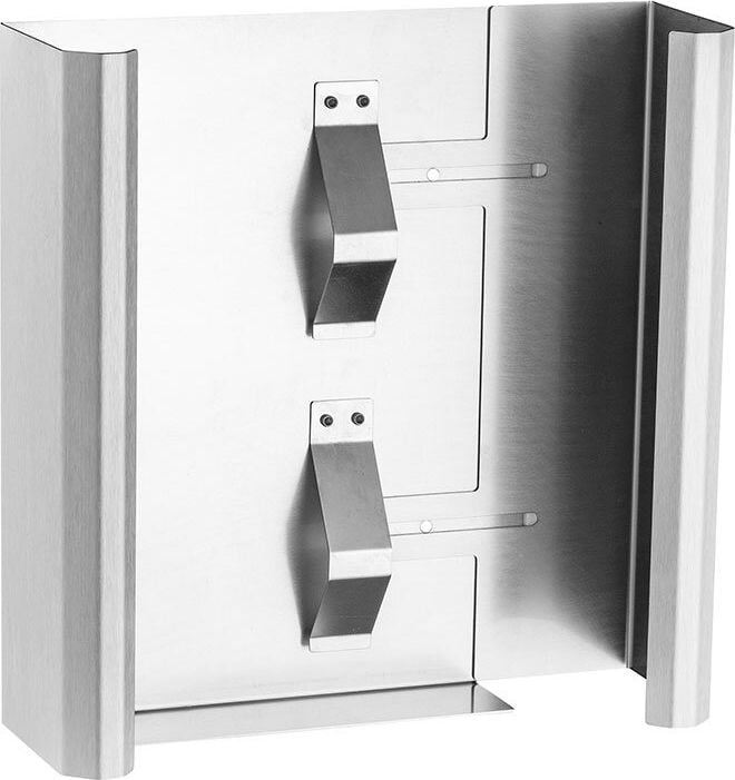 Handschuhspender All Care MediQo-line DUO MQDHSDE 19480, Kapazität: 2 Pack Handschuhe, Edelstahl, verstellbare Breite 21-27cm, Wandmontage