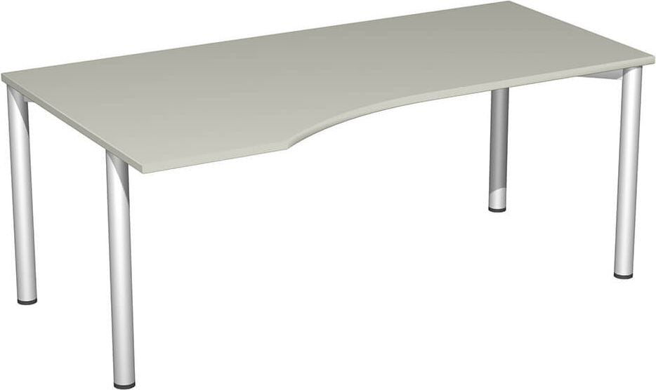 Schreibtisch Geramöbel 4 Fuß Flex S-550306, 180x72x100cm (BxHxT), Freiform links, 4-Fuß
silber, hellgrau