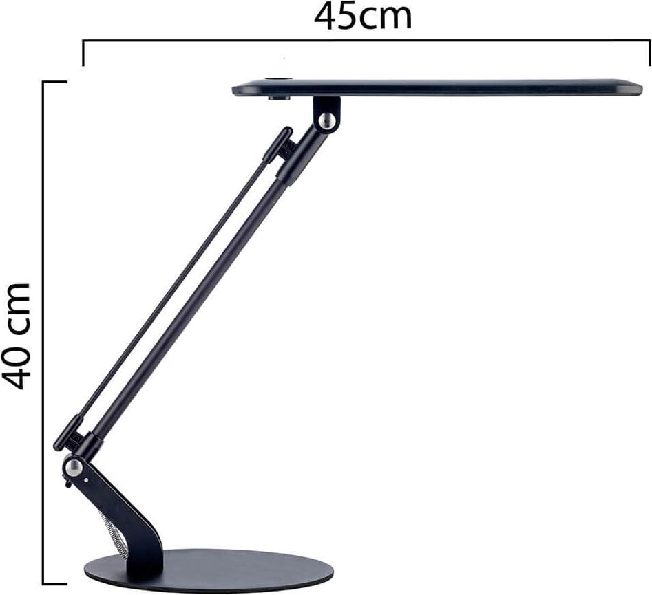 LED-Schreibtischleuchte Unilux RUMBA LED 400093720, 5,2 W, LED (neutralweiß), 135lm,
Doppelgelenk, Standfuß, schwarz, schwarz