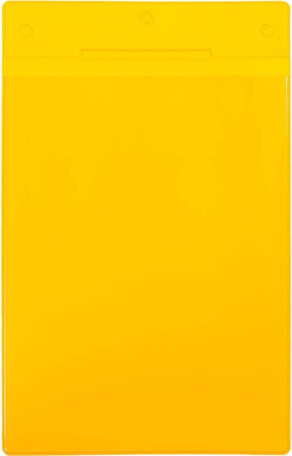 Gitterboxtaschen tarifold Kennzeichnungshülle 16120, A5 hoch, variable Befestigung, PVC,
Pack 10 Stück, gelb