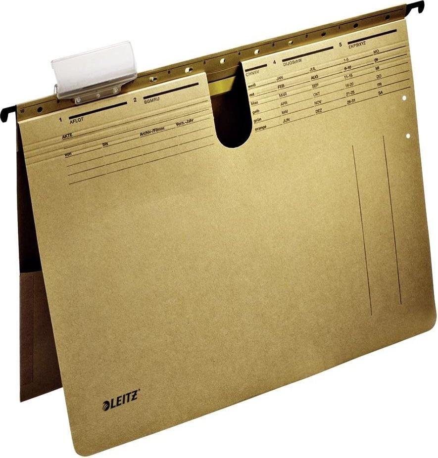 Hängehefter Leitz 1912, kaufm. Heftung, mit Tasche, Natronkarton (RC)
250 g/m²