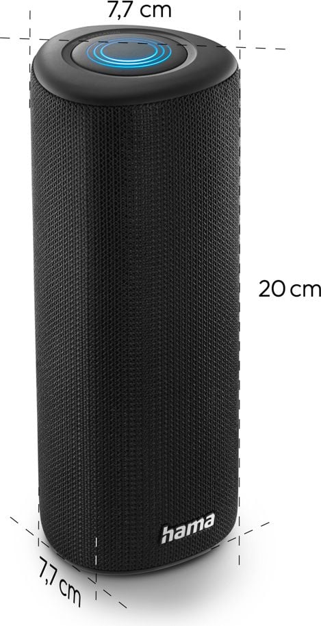 Bluetooth-Lautsprecher Hama Pipe 3.0 00188202, 24 Watt, tragbar, wasserdicht IPX5,
14 Stunden Betriebszeit, 360 Grad Sound,
schwarz